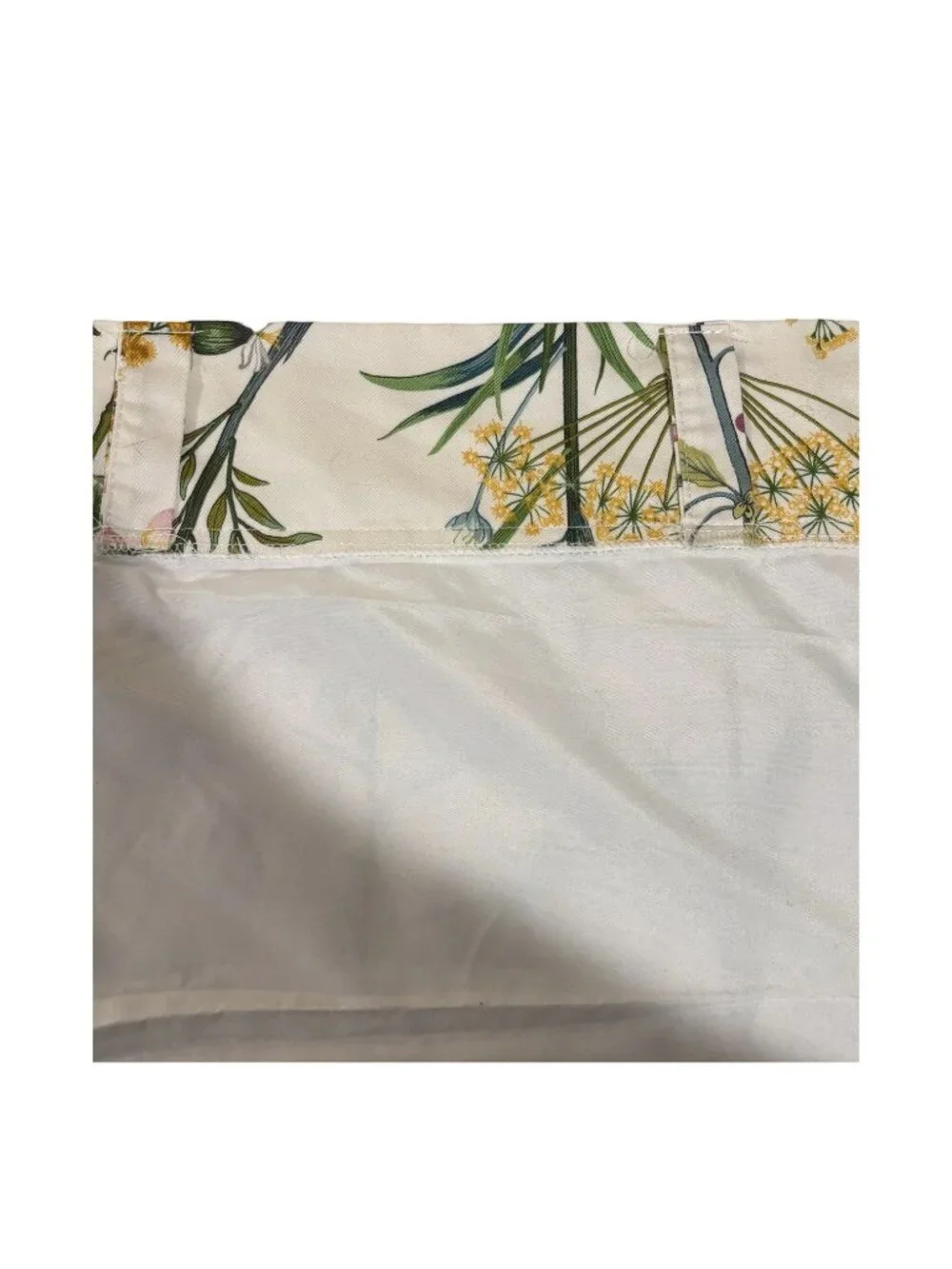 Ballard Designs Isabella Drapery Panel Botanical Floral Curtain 50x96 Cotton Gre